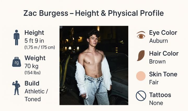 Zac Burgess Height and Physical Attributes